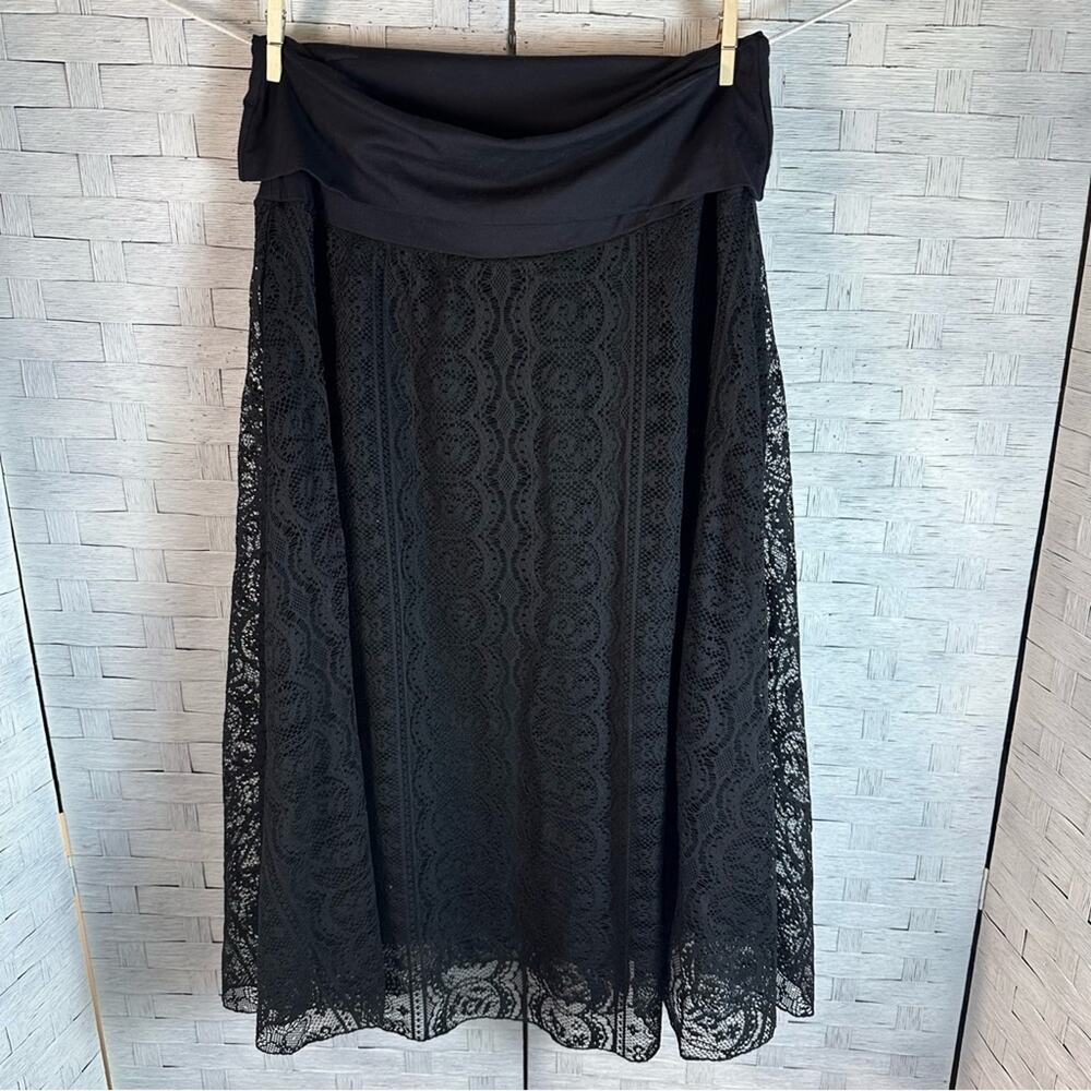 Style & Co Womens‎ skirt Stretchy lace layers Vamp Romantic whimsigoth witchy
